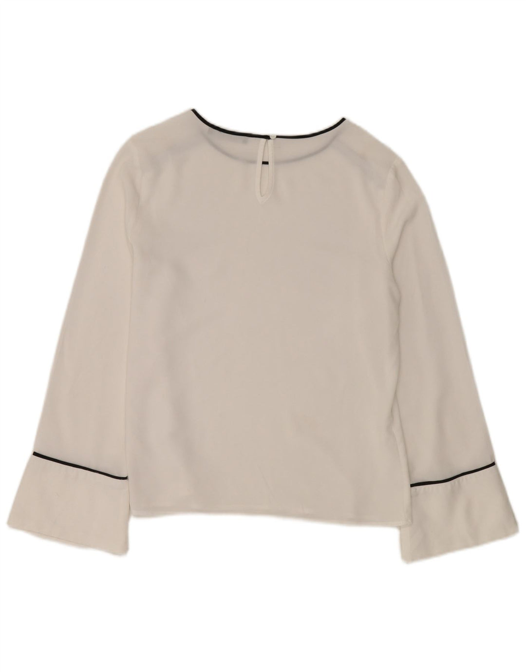Blusa feminina de manga comprida Marks & Spencer UK 12 poliéster branco médio