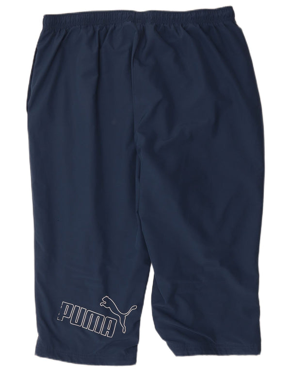 Calça de treino masculina Puma Graphic Capri 2XL azul marinho poliéster