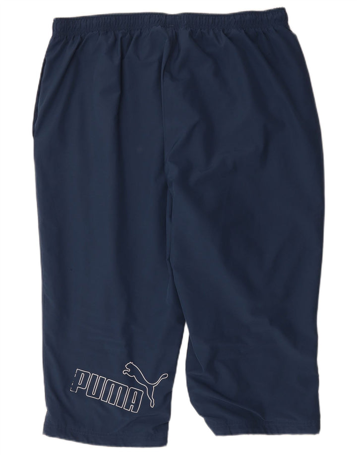 Calça de treino masculina Puma Graphic Capri 2XL azul marinho poliéster