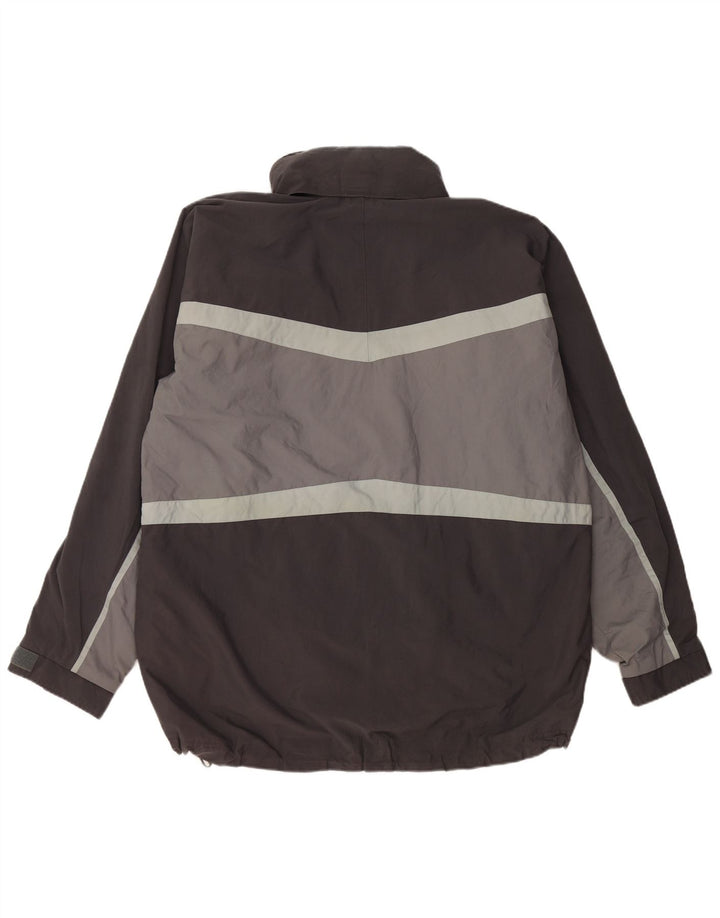 Jaqueta corta-vento masculina Helly Hansen com capuz UK 40 grande bloco cinza