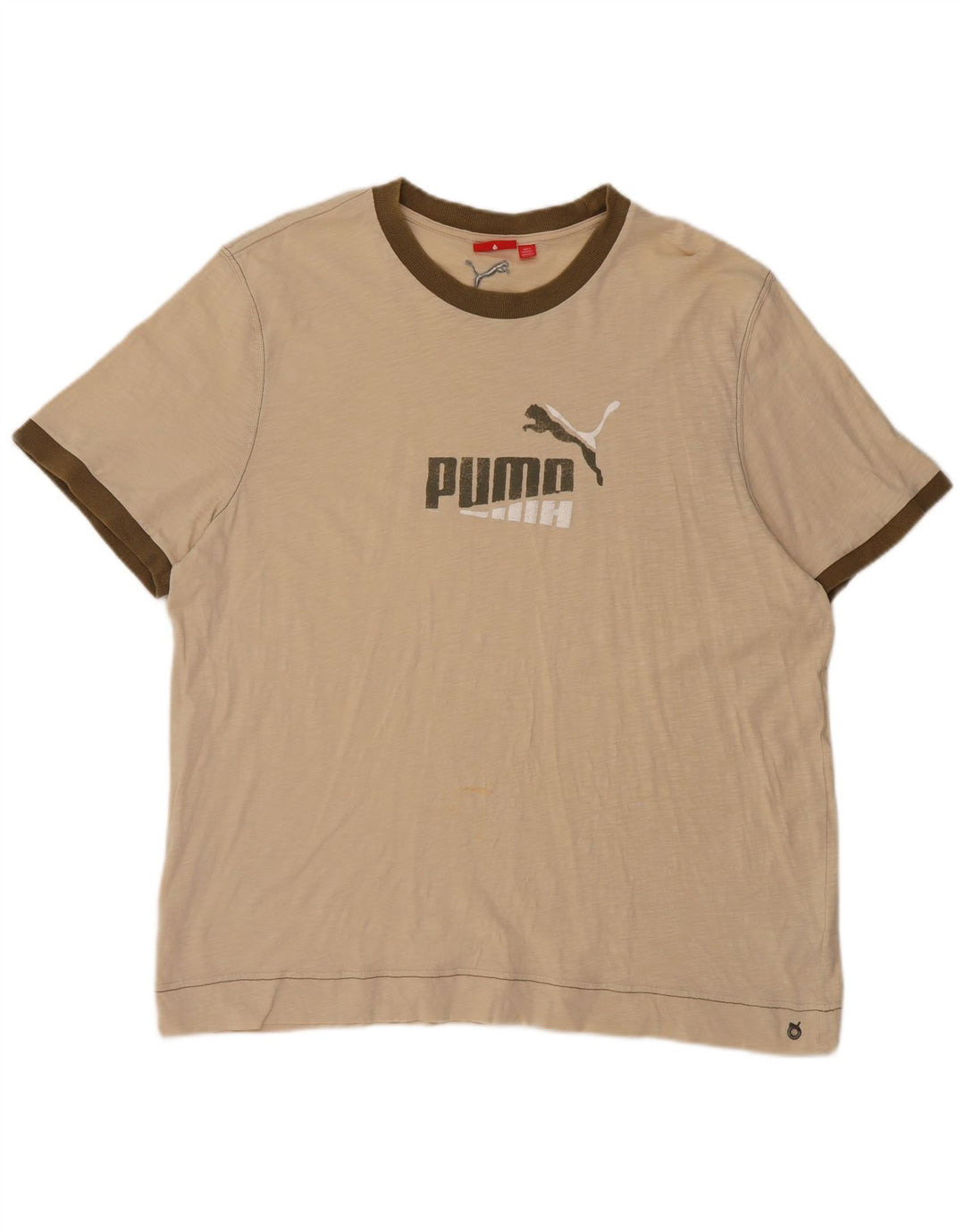 Camiseta masculina gráfica Puma 2XL algodão bege