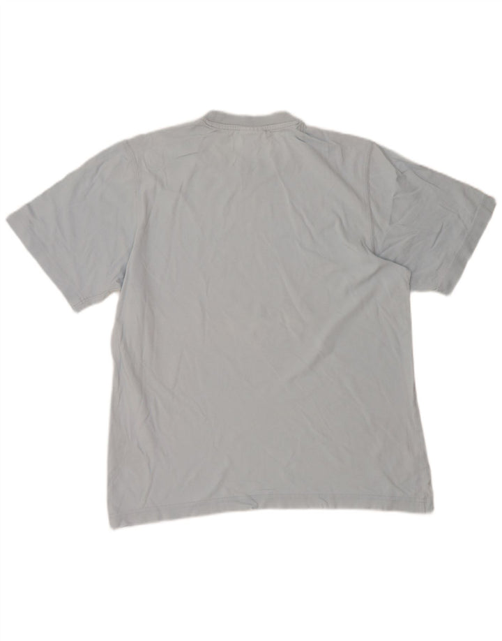 Camiseta masculina Adidas de manga curta com estampa gráfica de algodão azul médio