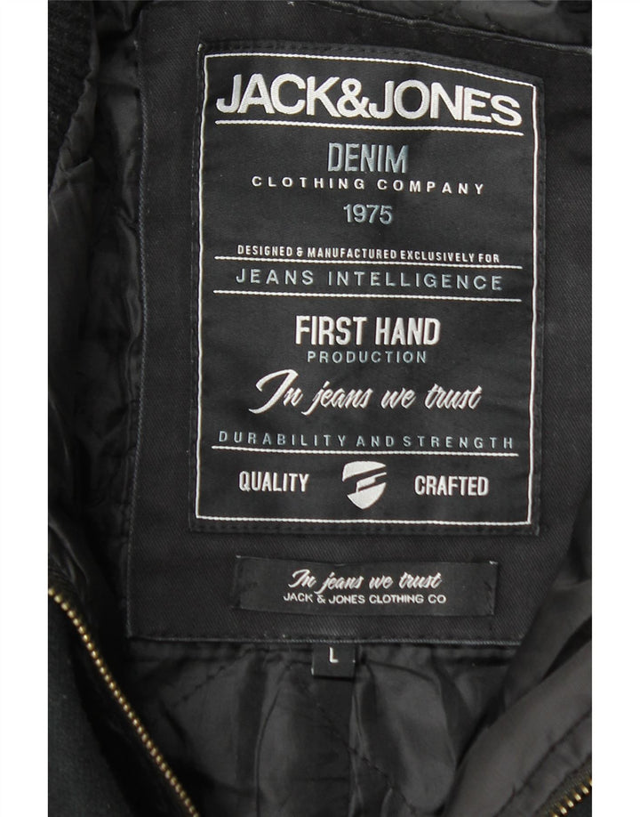 JACK & JONES Mens Windbreaker Coat UK 40 Large Black
