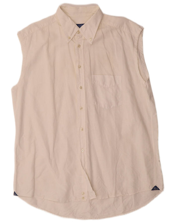Camisa masculina sem mangas Best Company XL linho branco
