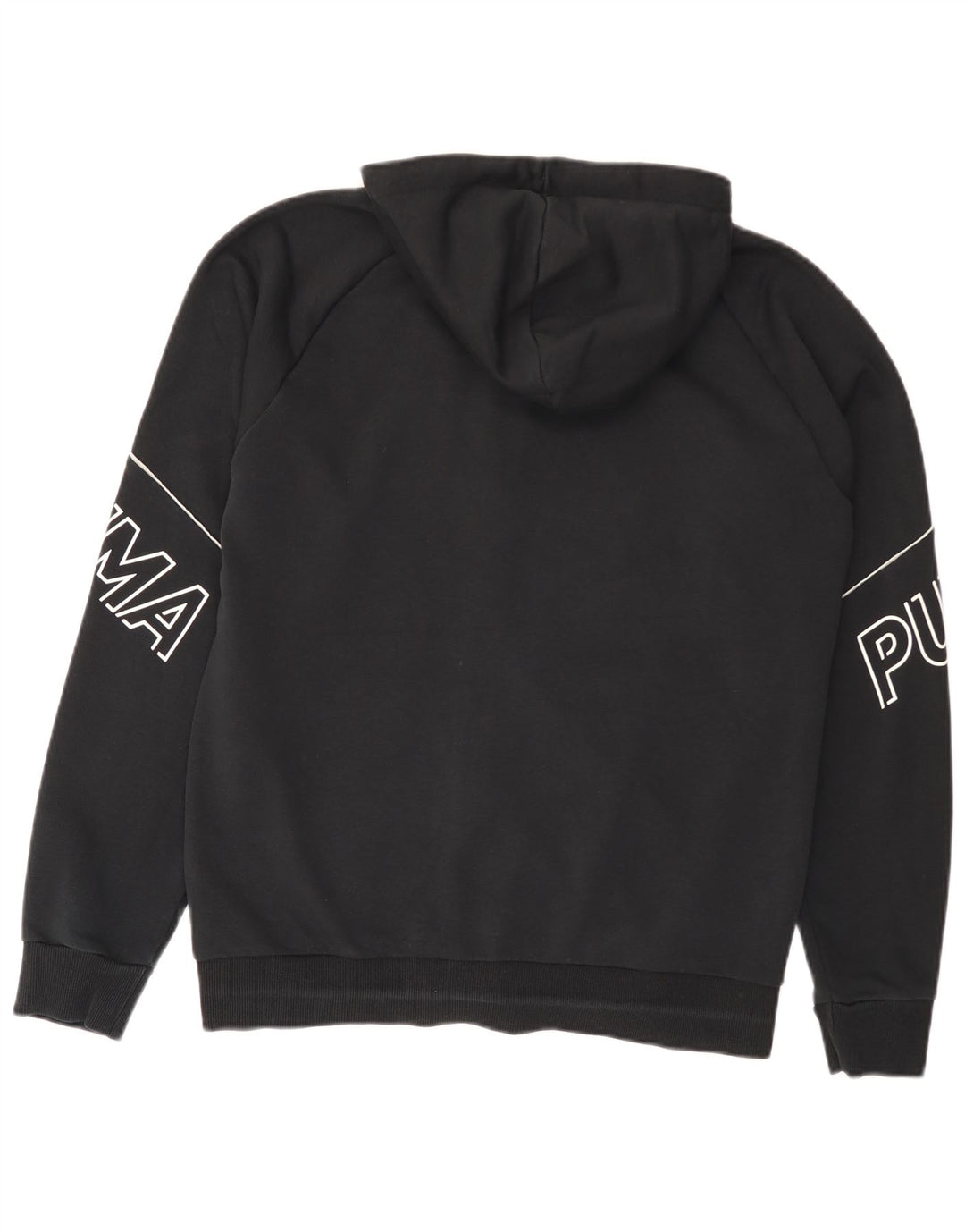 Suéter masculino Puma Graphic Zip com capuz médio algodão preto