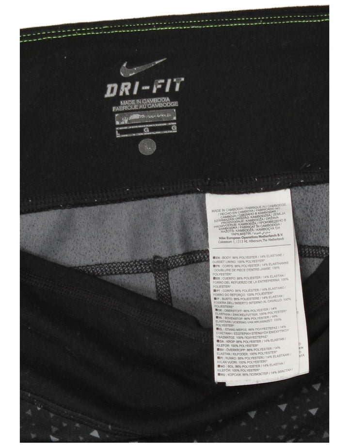 Leggings Nike Dri Fit Capri UK 16 Grande Poliéster Geométrico Preto