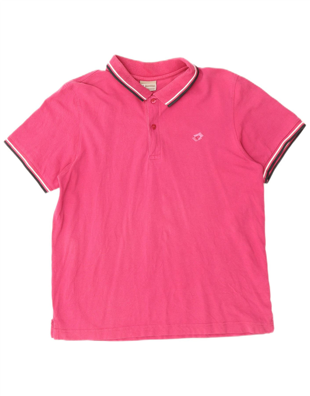 Camisa polo masculina LOTTO de algodão rosa médio