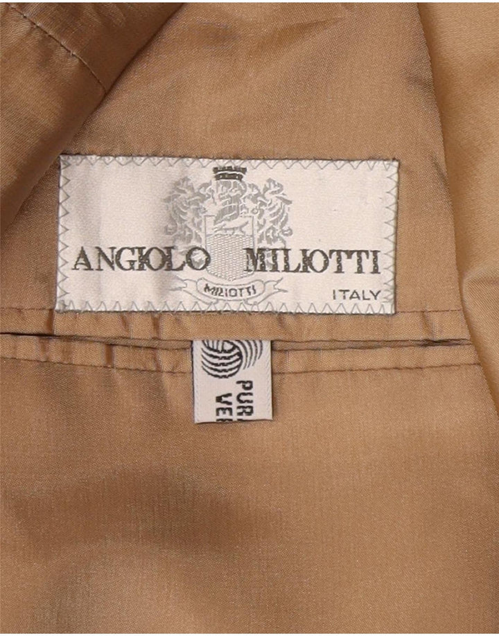Jaqueta blazer masculina de 2 botões Angiolo Miliotti Reino Unido 42 XL verde Houndstooth