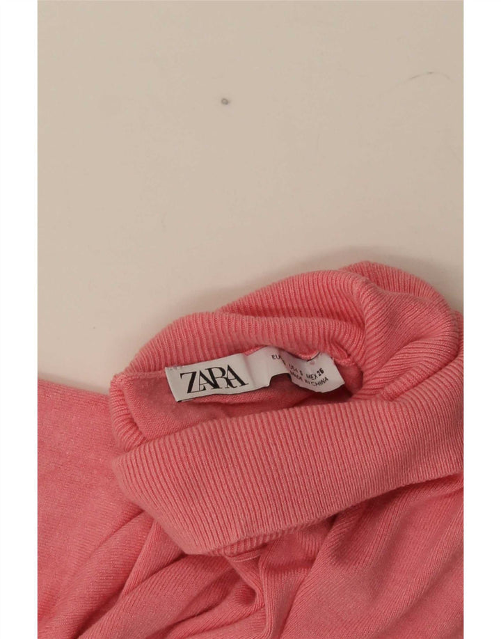 Zara Suéter feminino com gola redonda e gola redonda, Reino Unido 10 pequeno rosa