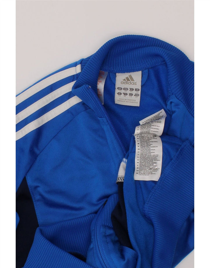 Jaqueta Adidas Meninos Treino Top 7-8 Anos Azul Colorblock Poliéster