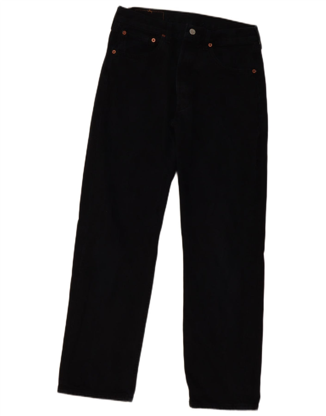 Calça jeans feminina Levi's 501 Straight W32 L30 algodão preto