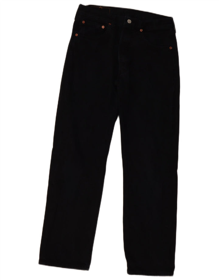 Calça jeans feminina Levi's 501 Straight W32 L30 algodão preto