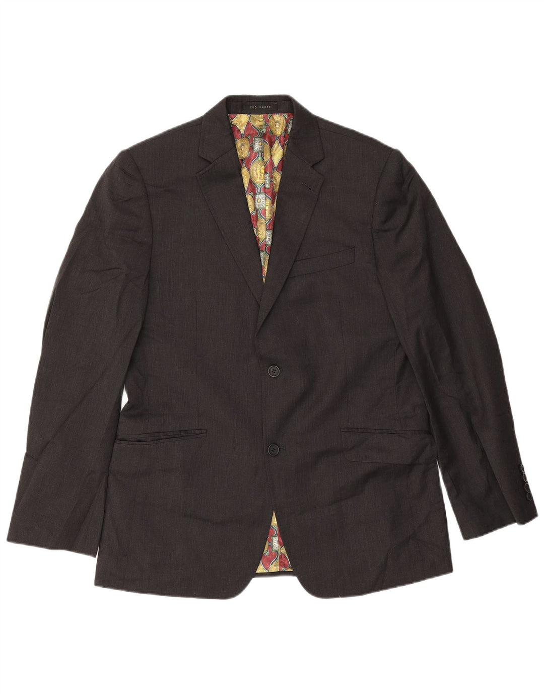 Terno masculino Ted Baker com 2 botões e 2 peças Reino Unido 40 grande W34 L31 lã cinza