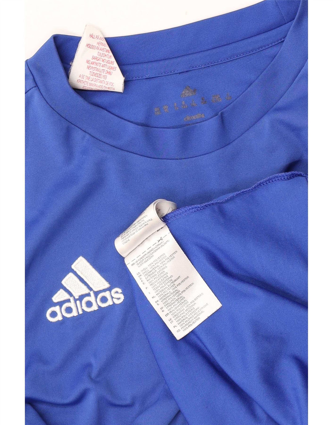 Camiseta Adidas Menino Climalite Top 11-12 Anos Azul Poliéster