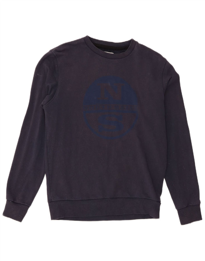 North Sails moletom gráfico masculino jumper médio azul marinho algodão