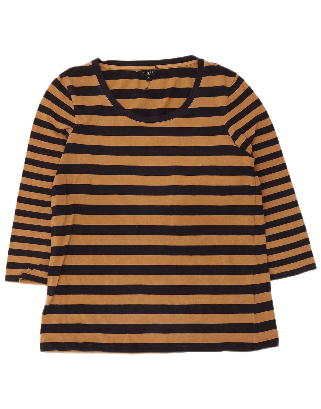 Top feminino Hobbs manga 3/4 Reino Unido 14 listrado marrom grande