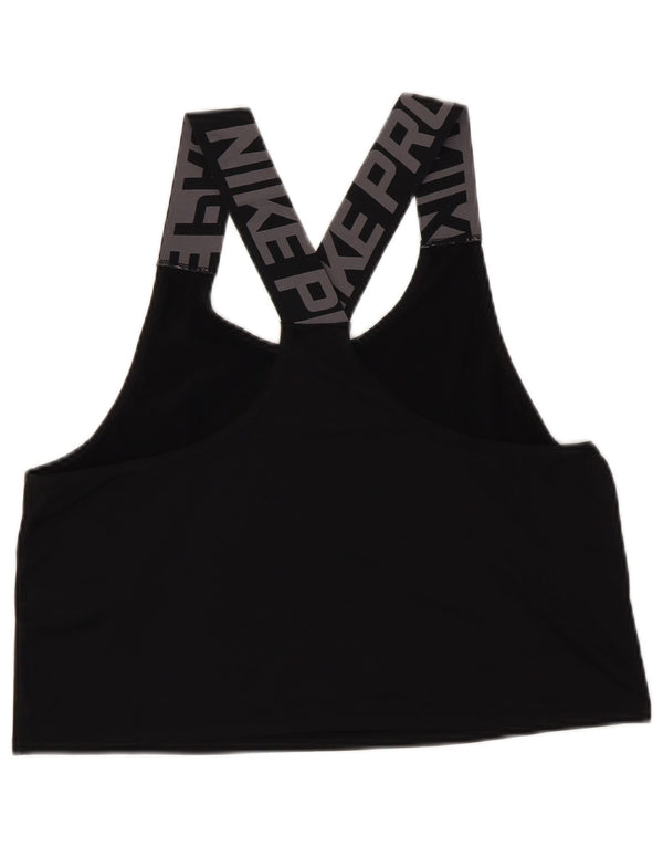 Sutiã esportivo Nike feminino Dri Fit com colete gráfico UK 14 médio preto poliéster