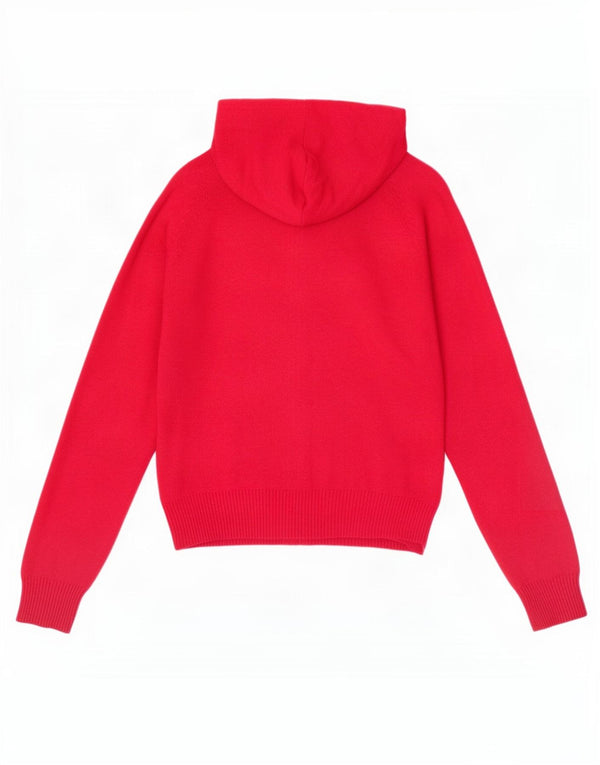 Suéter cardigã feminino com capuz Penguin UK 12 lã merino rosa médio