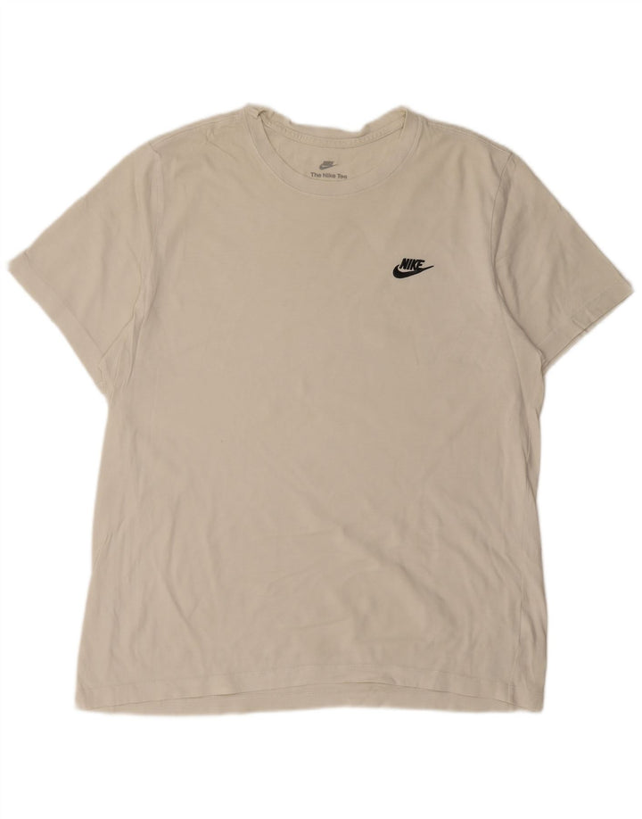 Camiseta masculina NIKE Top grande de algodão branco