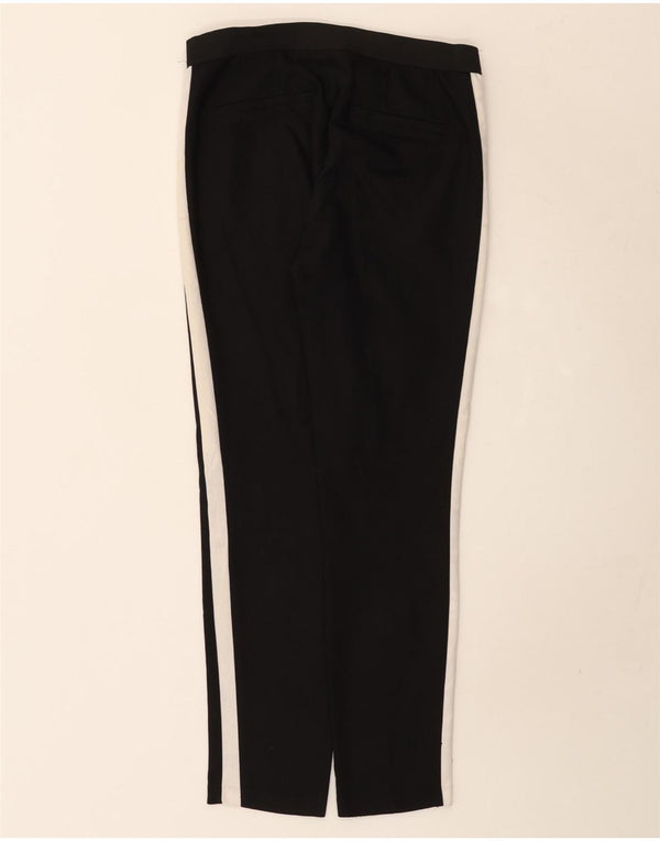 Calça feminina casual slim Zara pequena W26 L27 algodão colorblock preto