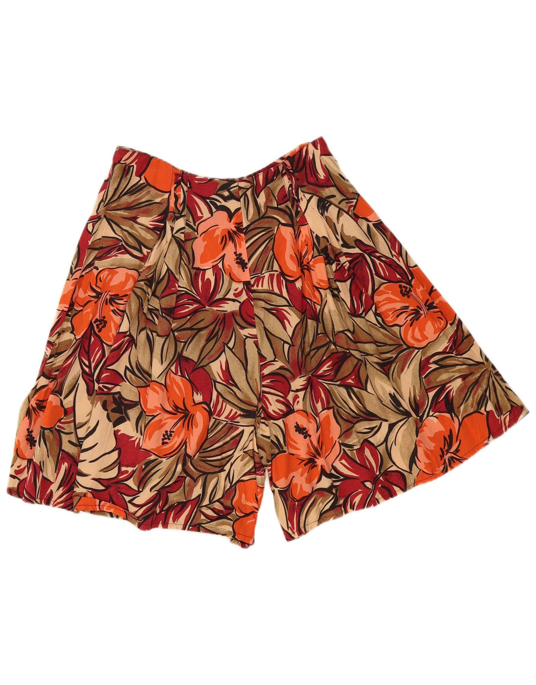 Bermuda feminina vintage Cullotes W30 médio floral multicolorido