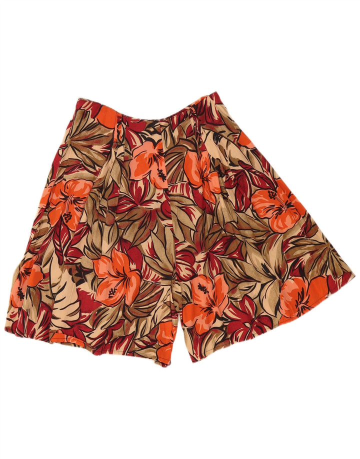 Bermuda feminina vintage Cullotes W30 médio floral multicolorido