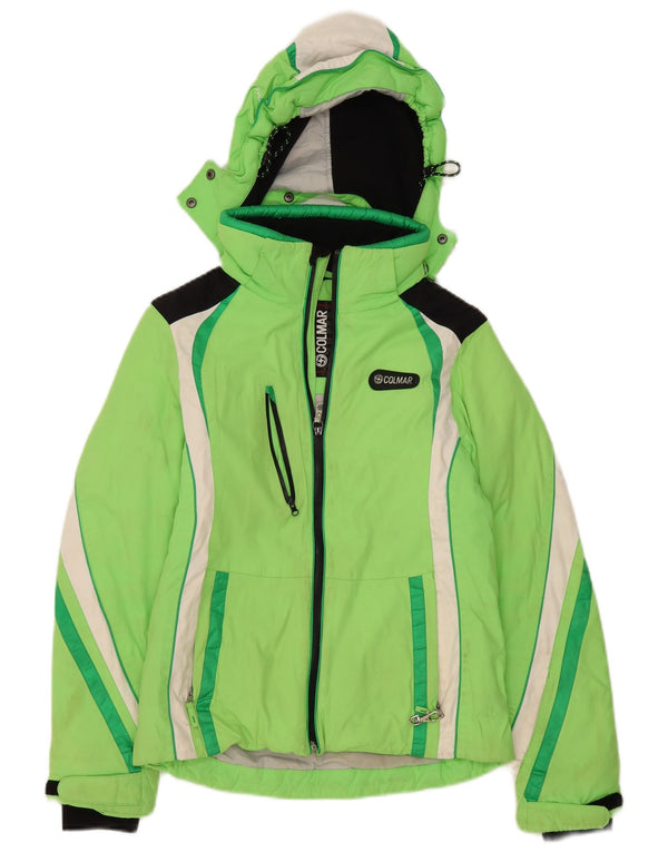 Jaqueta de esqui grande com capuz feminino Colmar IT 40 XS verde colorblock