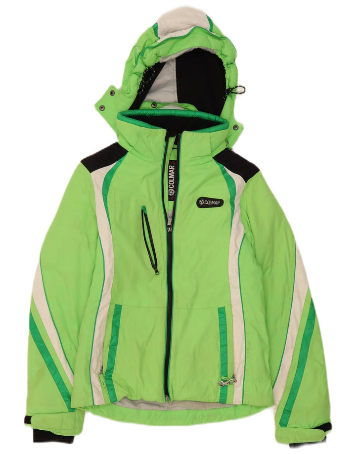 Jaqueta de esqui grande com capuz feminino Colmar IT 40 XS verde colorblock