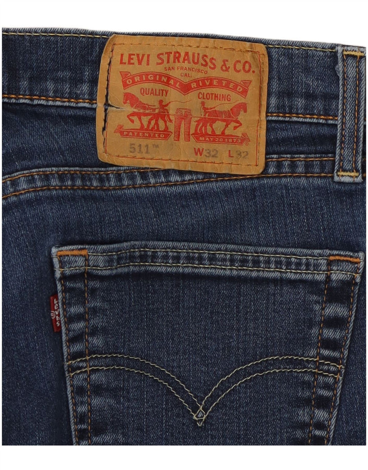LEVI'S Masculino 511 Slim Jeans W32 L29 Azul Algodão