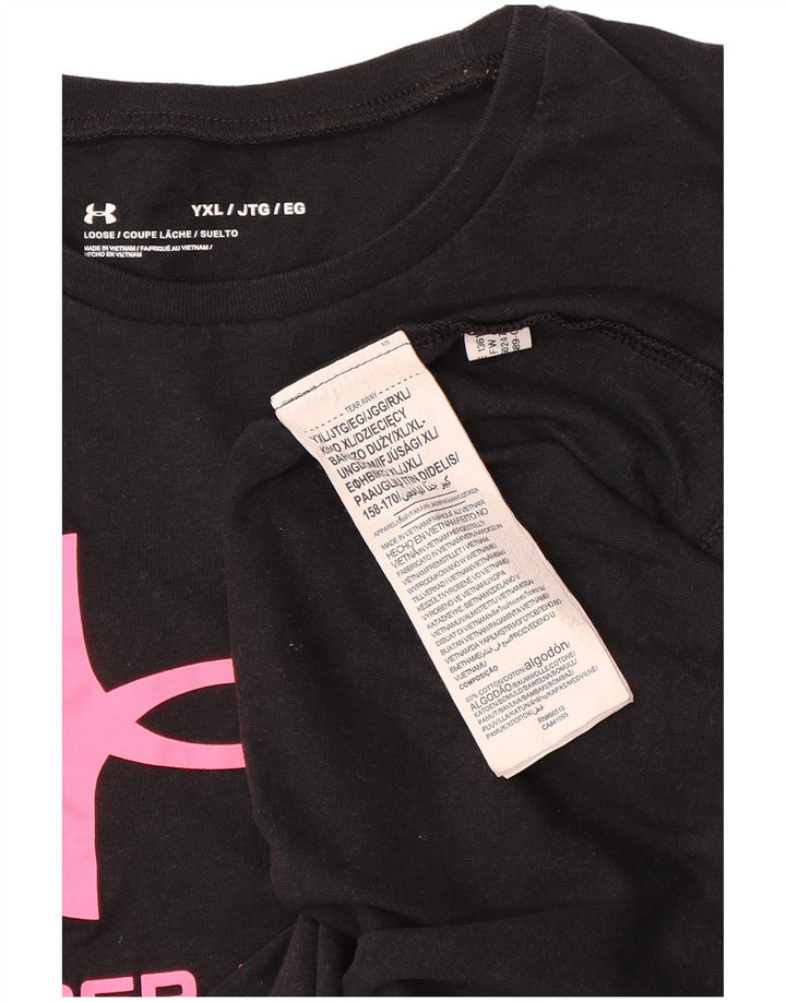 Camiseta gráfica UNDER ARMOUR para meninas com ajuste solto 13-14 anos XL preto