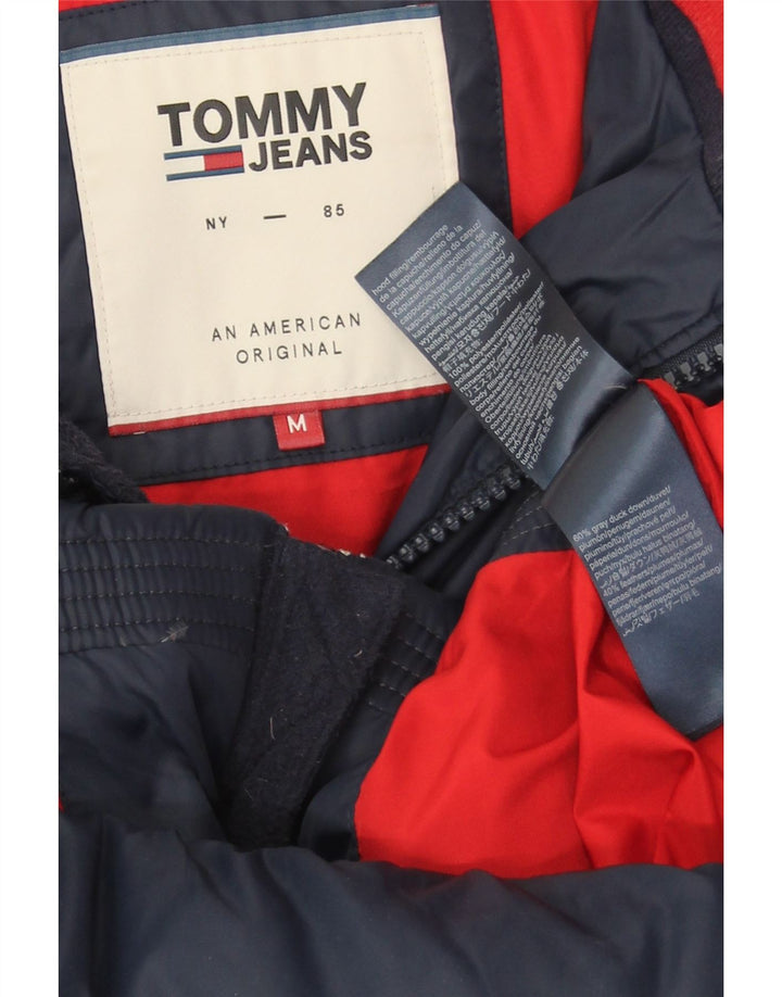 Jaqueta acolchoada masculina Tommy Hilfiger UK 38 poliéster azul marinho médio