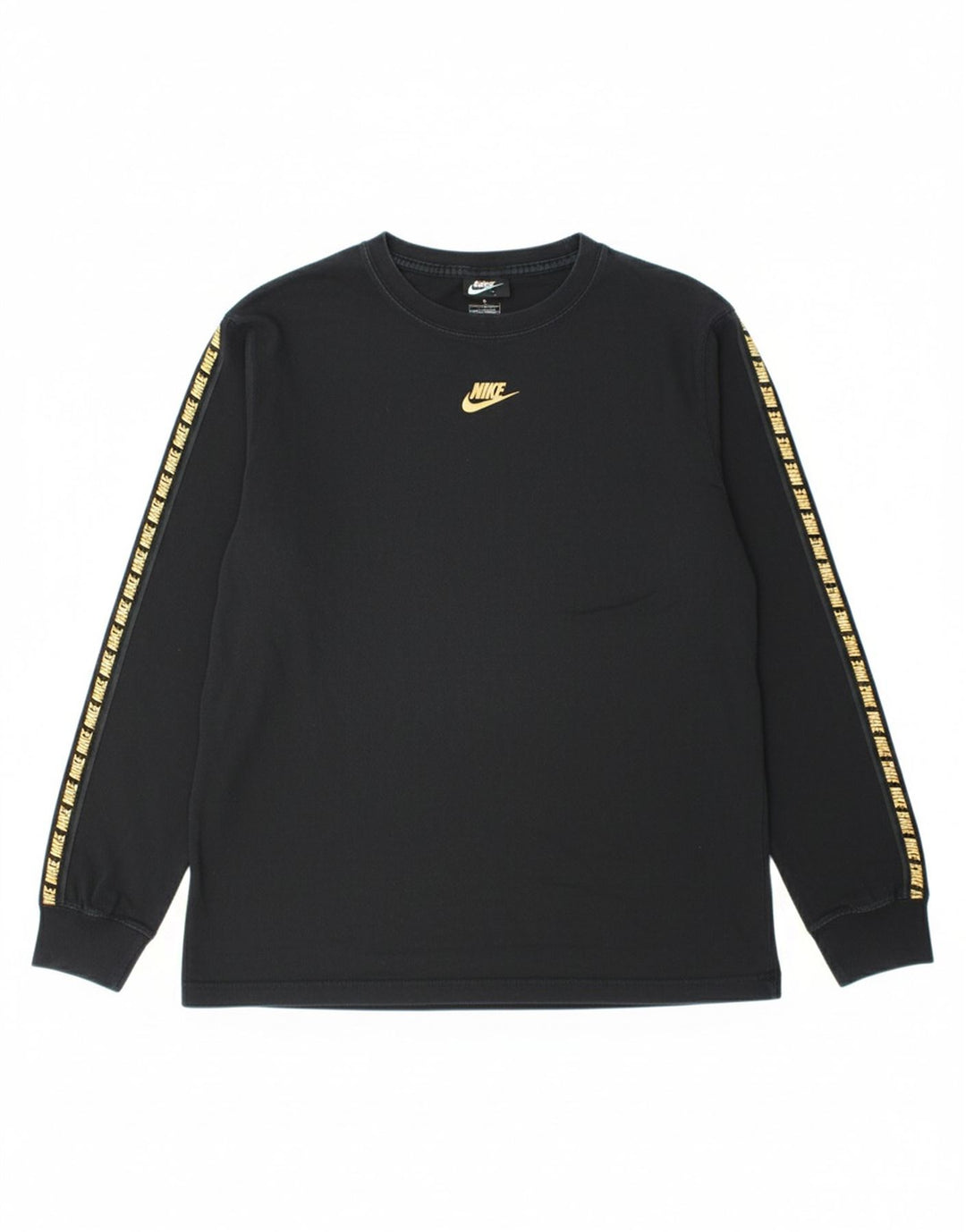 Top gráfico masculino NIKE de manga comprida de algodão preto médio