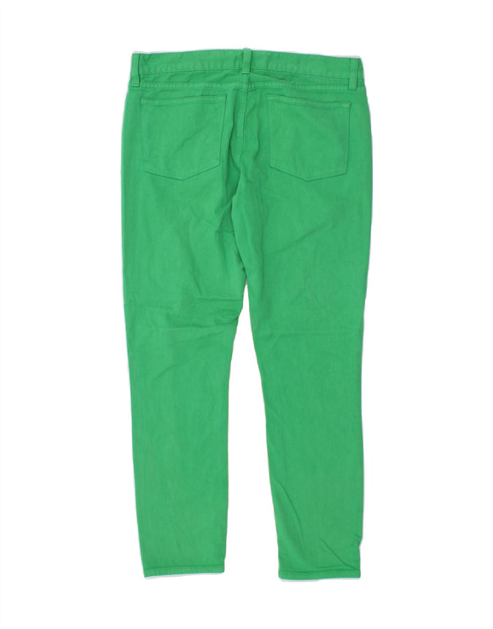 J. CREW Womens Toothpick Slim Casual Trousers W32 L28 Green Cotton Vintage J. Crew and Second-Hand J. Crew from Messina Hembry 
