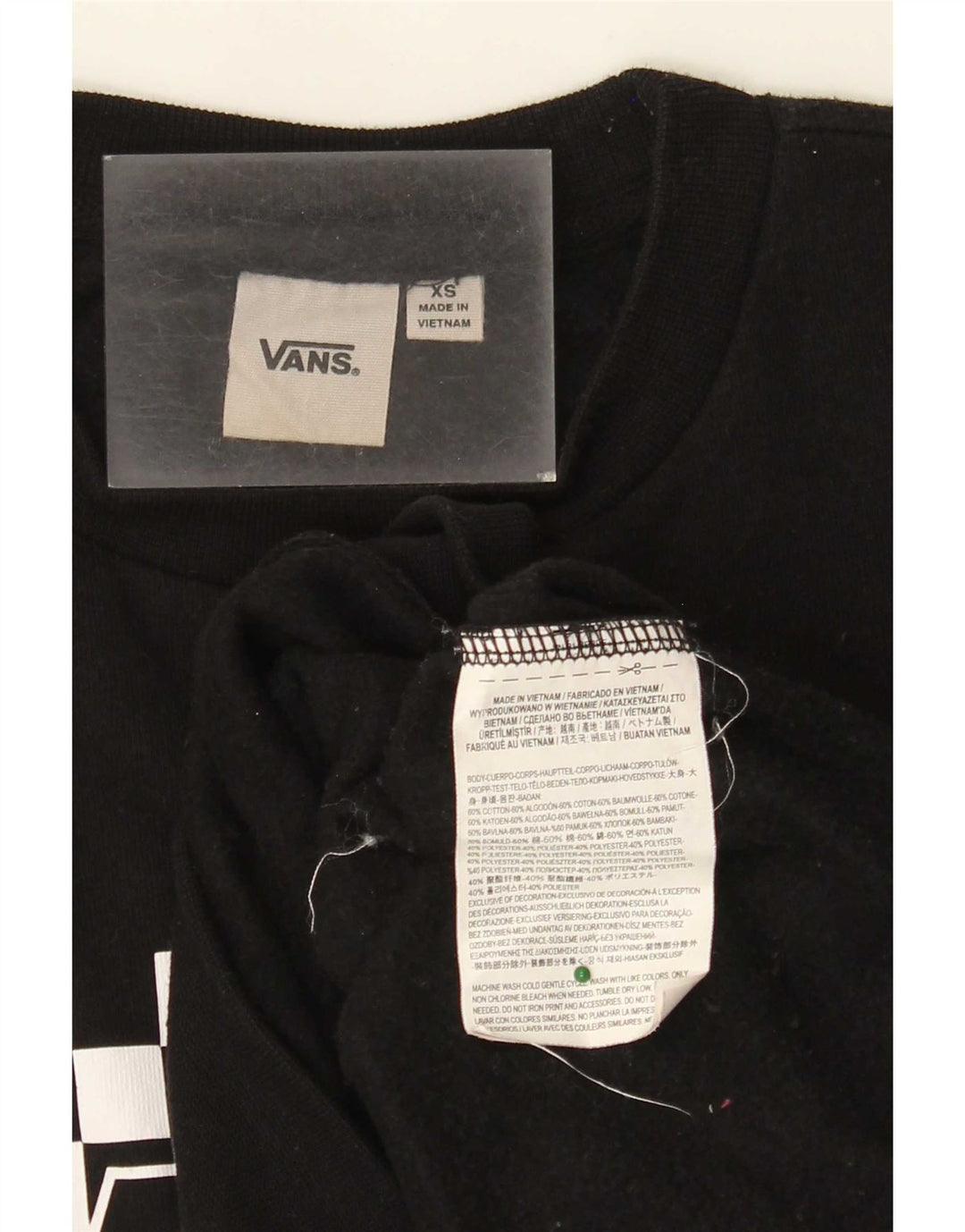 Vans Mens Graphic Moletom Jumper XS Preto Geométrico Algodão