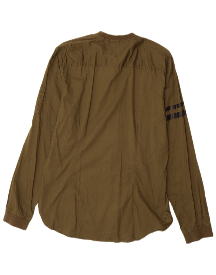 Camisa masculina slim fit BLACK SQUAD médio cáqui