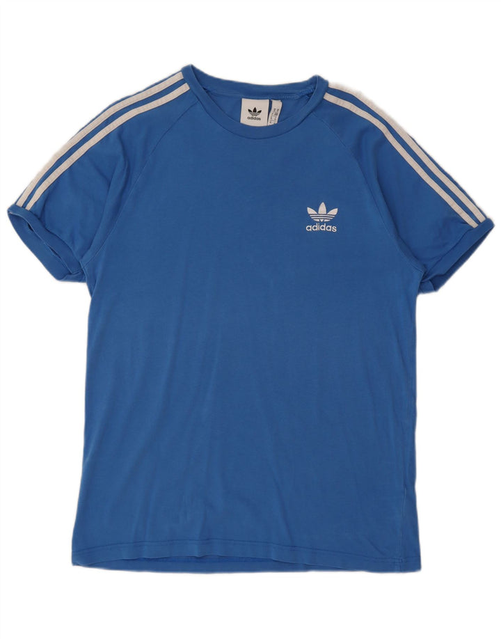 Adidas Mens Camiseta Top Médio Algodão Azul