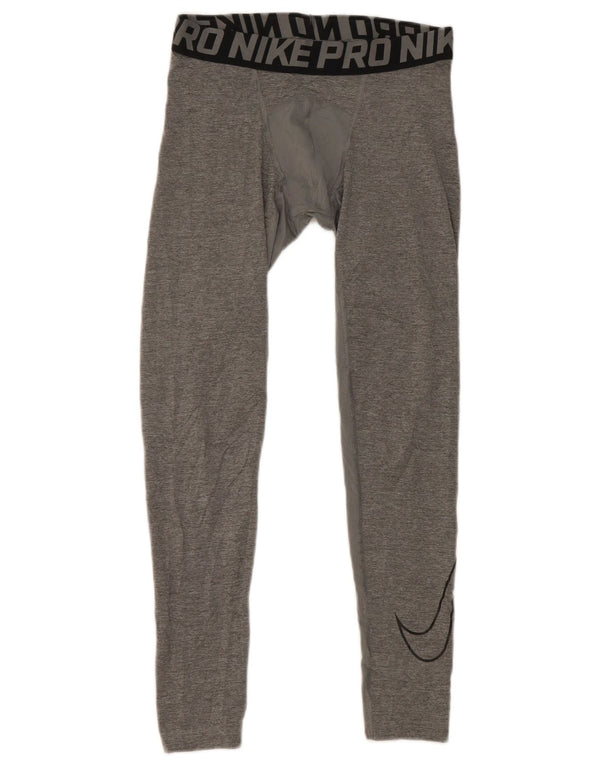 Leggings Nike Boys Dri Fit Graphic 12-13 anos Grande Bloco de cores cinza