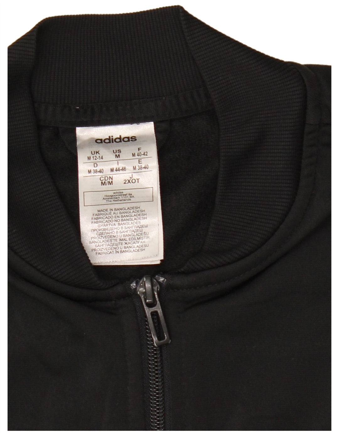 Adidas Womens Tracksuit Top Jacket UK 12/14 Médio Preto Poliéster