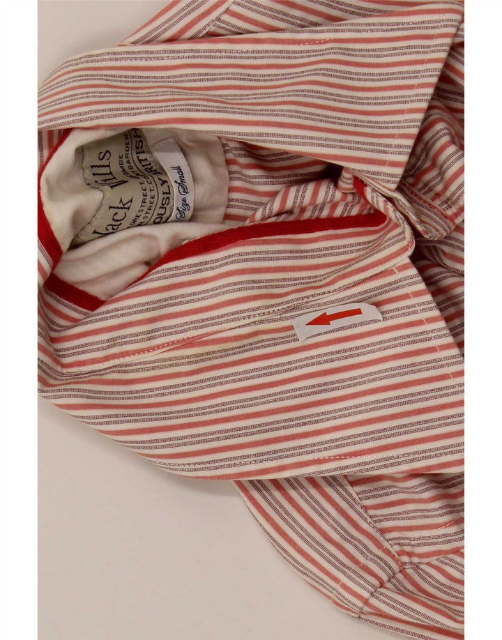 Camisa masculina Jack Wills pequena listrada vermelha de algodão