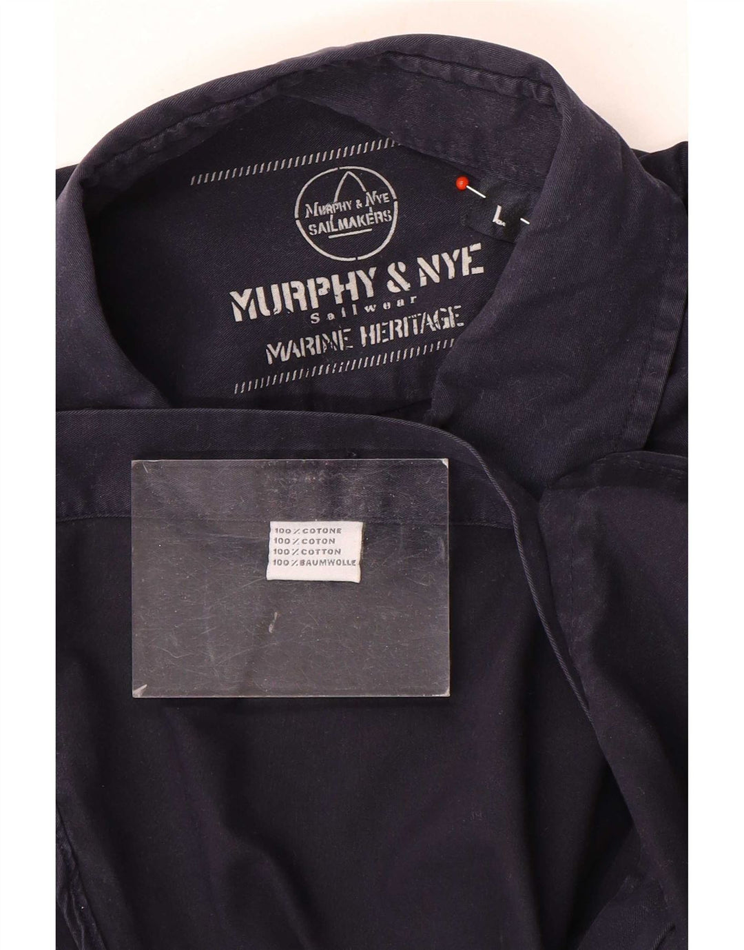 Camisa masculina Sailwear Murphy & Nye grande algodão azul marinho