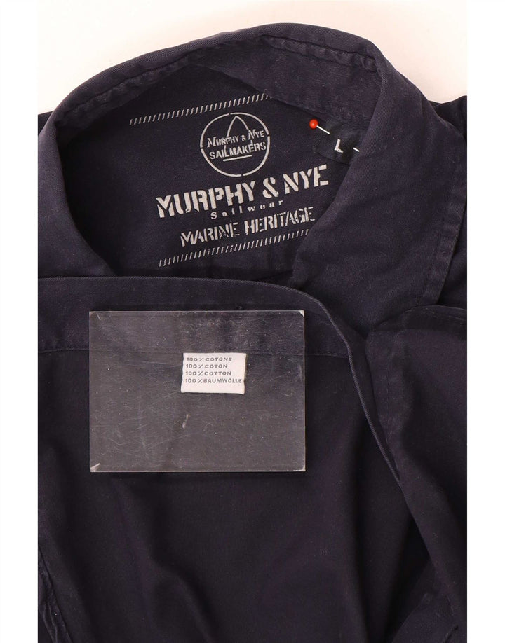 Camisa masculina Sailwear Murphy & Nye grande algodão azul marinho