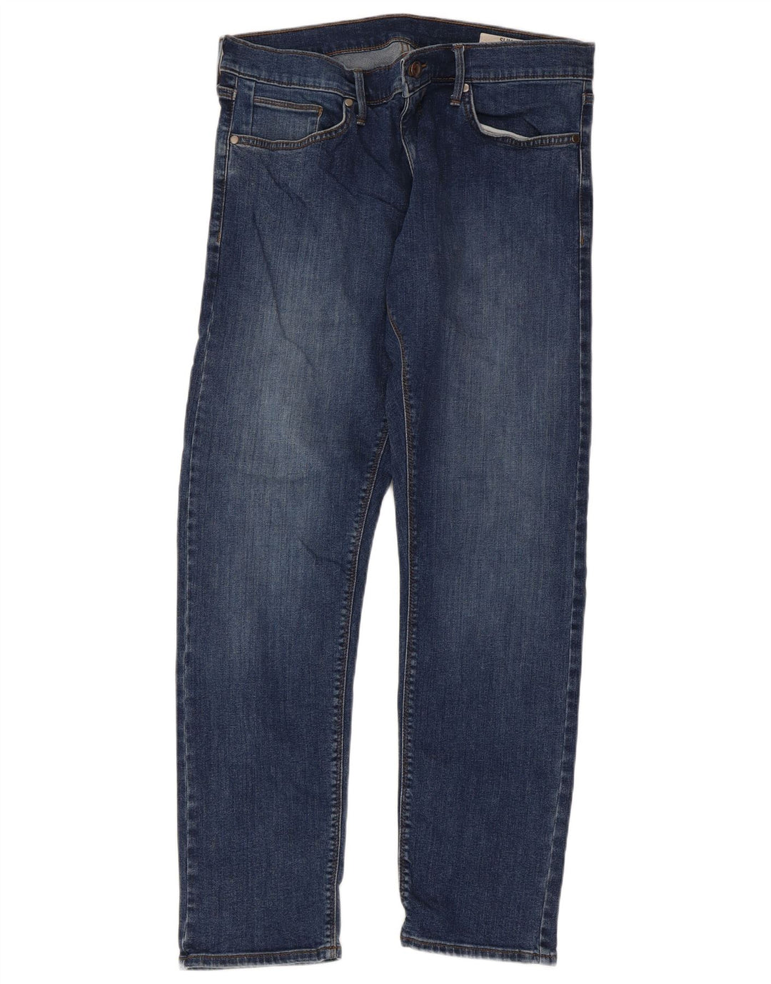 Marks & Spencer Masculino Slim Jeans W34 L31 Azul Algodão