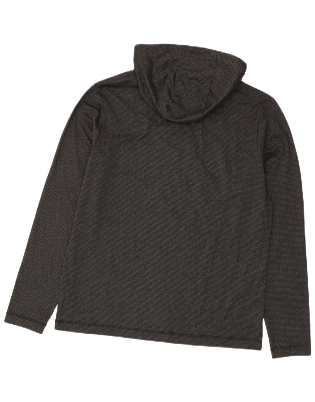Top masculino com capuz Adidas manga comprida poliéster cinza médio