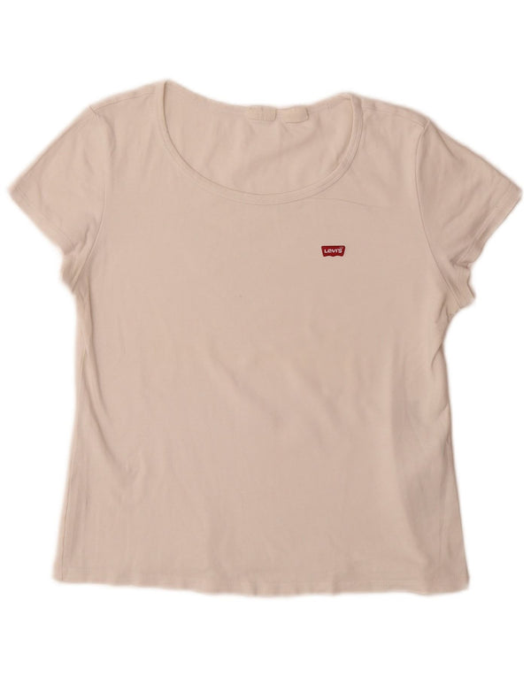 Camiseta feminina Levi's UK 14 grande algodão branco