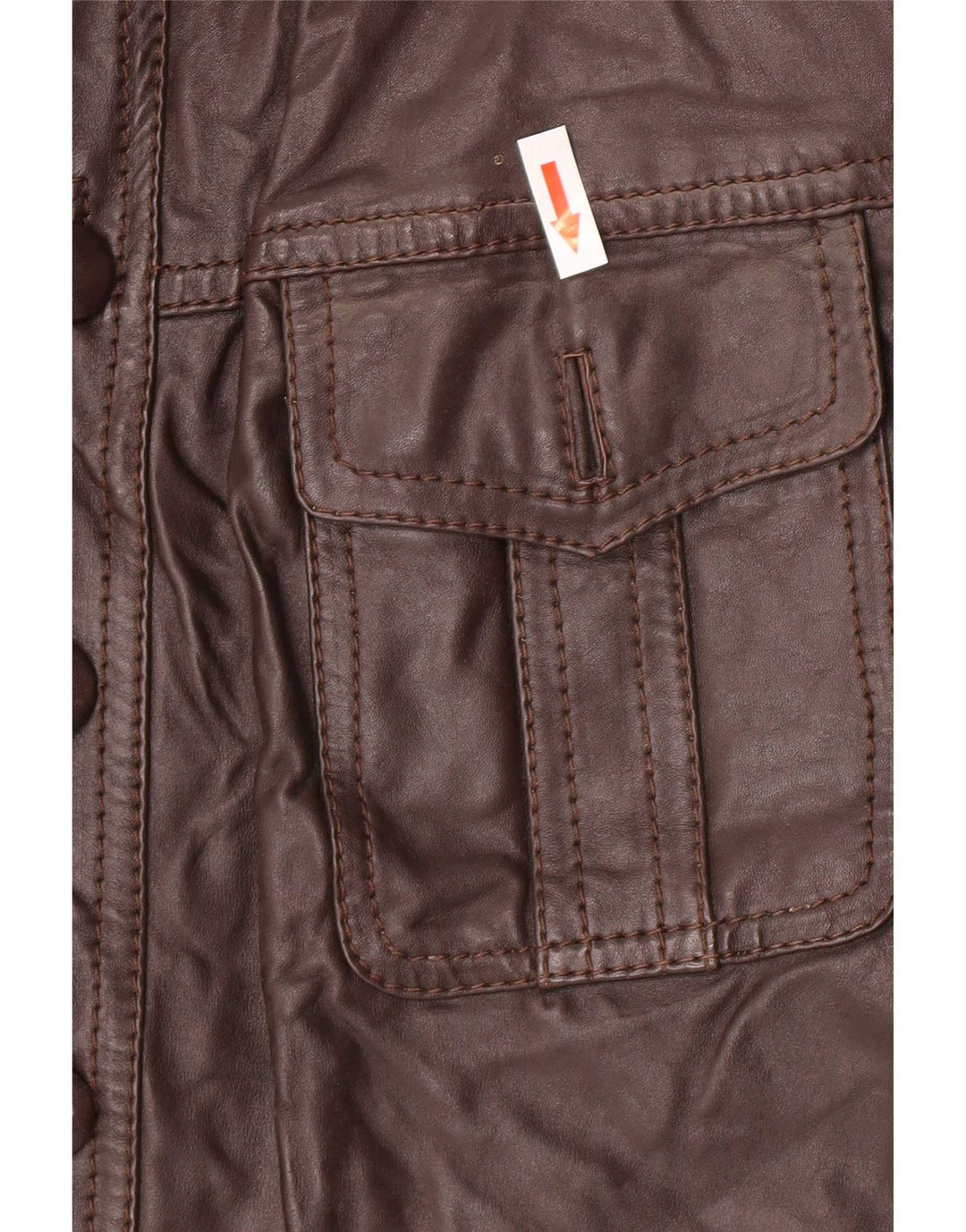 Jaqueta de couro masculina vintage UK 36 pequena marrom
