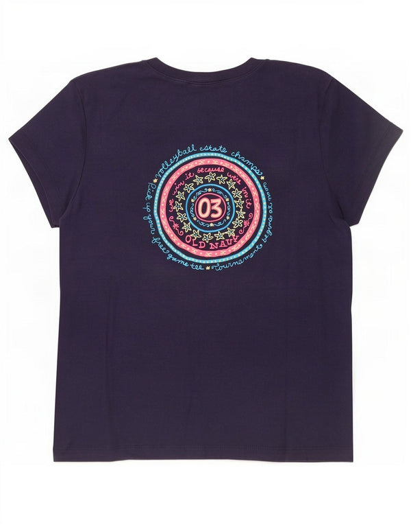Camiseta feminina Old Navy com estampa gráfica UK 14 grande algodão azul