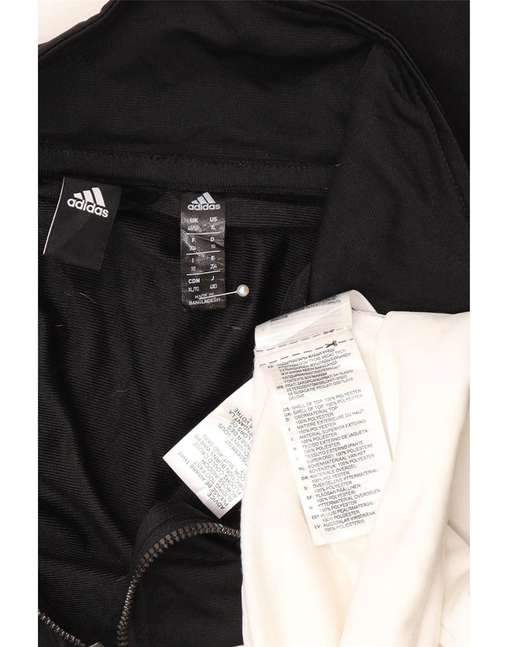 Adidas Mens Tracksuit Top Jacket UK 48/50 XL Preto Colourblock Poliéster