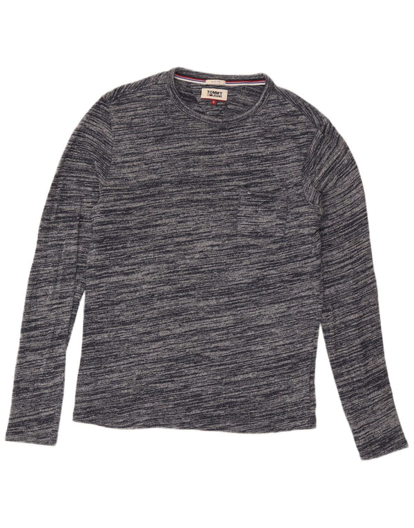 Tommy Hilfiger Mens Crew Neck Jumper Sweater Small Navy Blue Pinstripe