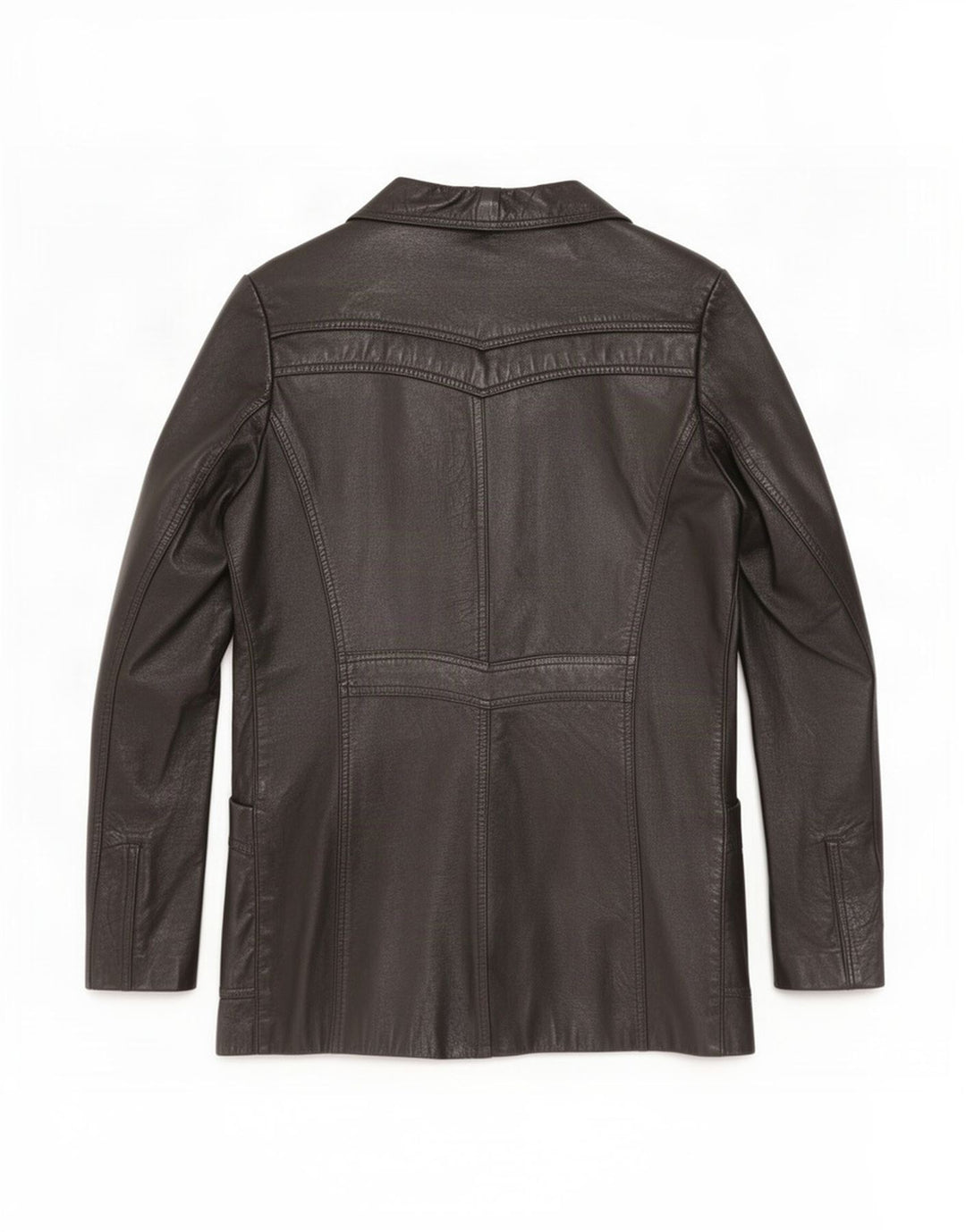 Jaqueta de couro feminina vintage IT 42 médio preto