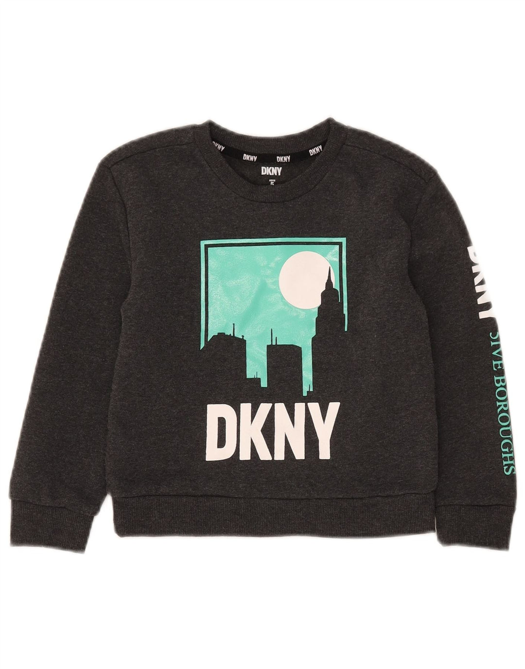 Suéter gráfico DKNY para meninos 4-5 anos algodão cinza